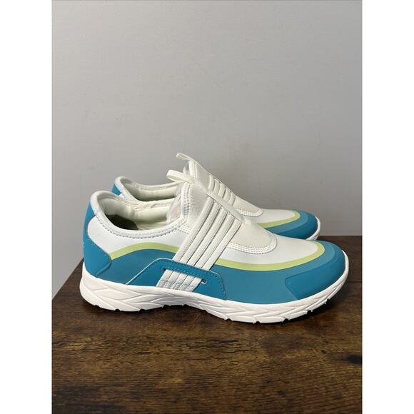 NEW Vionic Vayda Slip-On Supportive Sneaker Women’s Sz 8, Marshmallow/Lake Blue - Picture 1 of 9